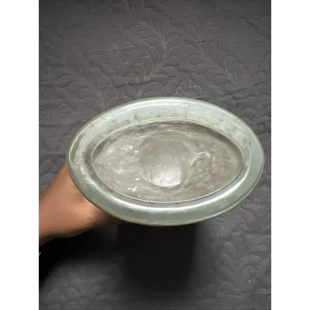 3pc Hand Blown Art Glass Vase Bottle Swirl White & Gray Mottled Set Heavy Decor